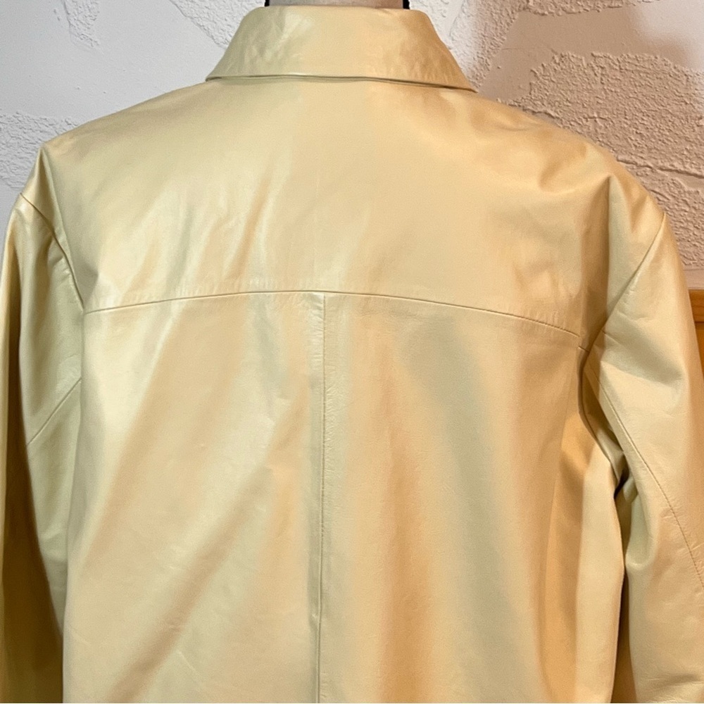 Holzweiler Flora Creamy Yellow Leather Jacket Sz-M - Picture 6 of 12